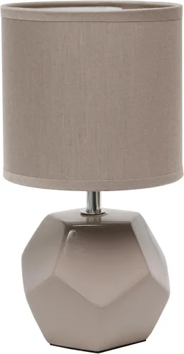 Vista 8 de Simple Designs LT1212-GRY - Lámpara de mesa moderna redonda geométrica de 10.24 pulgadas con pantalla a juego, gris