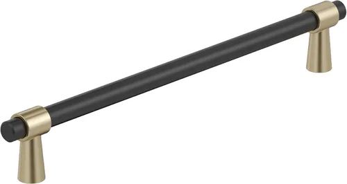 Vista 18 de Amerock BP37385FBG10 Mango de gabinete negro mate/níquel satinado Mango de gabinete de 3 pulgadas (76 mm) de centro a centro Mergence