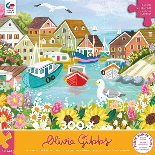 Vista 3 de Ceaco - Olivia Gibbs - Sea Town Harbor - Rompecabezas de 300 piezas
