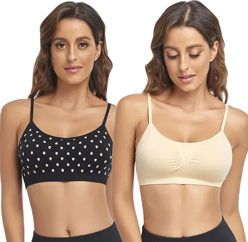 Vista 27 de Litthing Bralettes Padded for Women Cami Strap Bra Seamless Sportsbra Wireless Comfort Yoga Lightly T-Shirt Tank Tops