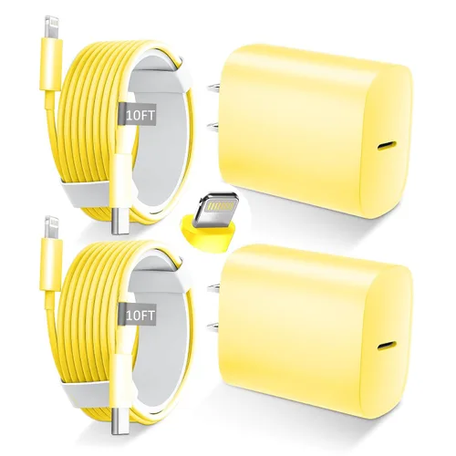 Vista 13 de DiHines Cargador rápido para teléfono 14 13 12 11, cable de carga Lightning de 3 pies con bloque de carga USB C de 20 W para teléfono 14/14 Pro