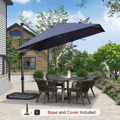 Vista 375 de PURPLE LEAF Paraguas al aire libre con base 8' x 8' protección solar verde Manzana Verde (Apple Green)