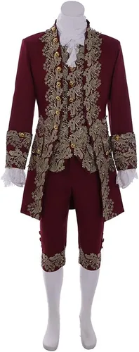 Vista 2 de COUCOU Age Disfraz victoriano para hombre, disfraz rococó, chaqueta, chaleco de príncipe cosplay de Halloween