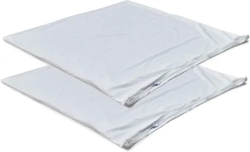 Vista 10 de Paquete de 4 protectores de almohada impermeables a prueba de plumas con cremallera de 20 x 20 pulgadas, fundas de almohada con cremallera