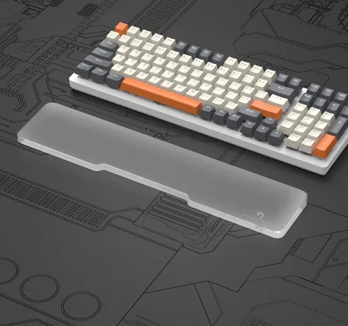 Vista 13 de Reposamuñecas de Acrílico para Teclado - Negro, Reposamuñecas Ergonómico de 68 Teclas para Teclado de Computadora Compacto-negro