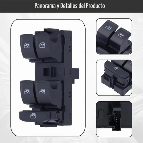 Vista 4 de Aramox Interruptor de elevalunas eléctrico, lado del conductor, interruptor de control de ventana principal, 5G0 959 857 D 5G0959857 apto para Cross