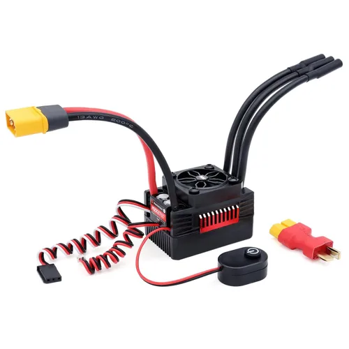 Vista 6 de Surpass Hobby Controlador de velocidad ESC sin escobillas impermeable 90A para RC con enchufe macho para coche 1/10 RC (90A)