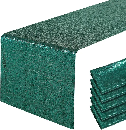 Vista 42 de Pufogu - Camino de mesa de lentejuelas brillantes de 12 x 72 pulgadas para fiestas de cumpleaños, decoración de bodas, despedidas de soltera
