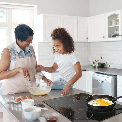 Vista 8 de NOXTON Cocina de inducción de 4 quemadores, estufa de inducción de 24 pulgadas con control táctil deslizante, 9 niveles de potencia, función