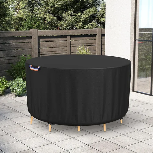 Vista 7 de STARTWO Fundas redondas para muebles de patio, fundas impermeables para muebles de exterior, resistentes a los rayos UV