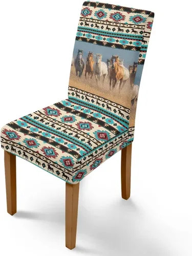 Vista 62 de Rnyleeg Juego de 1 fundas para sillas étnicas para sala de estar, sin brazos, estampado tribal azteca, elásticas, fundas protectoras para sillas