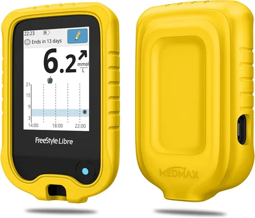 Vista 9 de MEDMAX Funda de silicona para Freestyle Libre 3 2 / Libre Reader, ligera, a prueba de golpes, antideslizante, funda protectora de gel suave con Negro