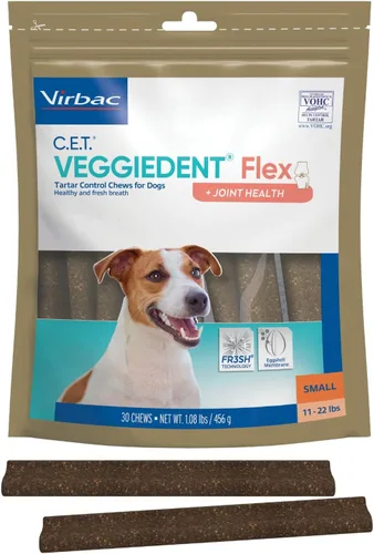 Vista 9 de Virbac C.E.T. VEGGIEDENT Flex - Masticables de Control de Sarro para Perros - Extra Pequeño