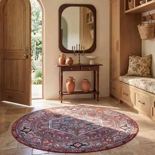 Vista 9 de SAFAVIEH Tucson Collection - Alfombra lavable de 2 pies 6 x 8 pies, resistente al óxido y azul, antideslizante, ideal para zonas de alto tráfico