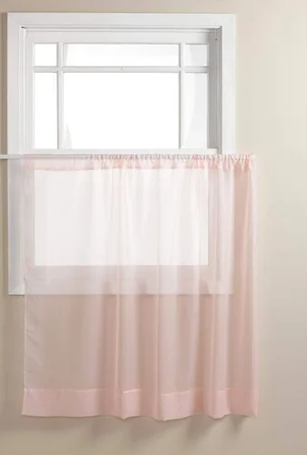 Vista 4 de Stylemaster Elegance Cenefa recta de gasa transparente, 60 x 14 pulgadas, color dorado