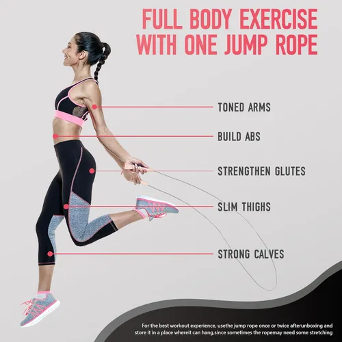 Vista 5 de Paquete de 2 cuerdas de saltar para niños, cuerda de saltar ligera y ajustable para fitness, cuerda de saltar sin enredos para mujeres y hombres, 2