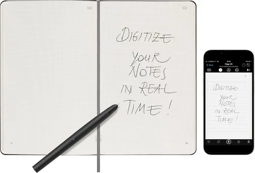 Vista 9 de Moleskine Cuaderno inteligente, grande, liso, negro, tapa dura (5 x 8.25) Large 5" x 8.25" Smart Notebook with 176 Ncoded plain pages for the