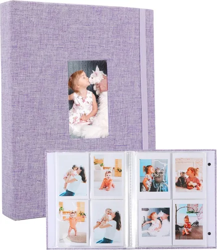 Vista 11 de Polaroid - Álbum de fotos, pequeño libro de imágenes con capacidad para 280 fotos, libro de recuerdos azul para imágenes de 2 x 3 pulgadas, álbum