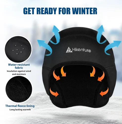 Vista 2 de Hikenture Gorra de invierno con diseño de calavera para hombres y mujeres sombrero térmico de ciclismo
