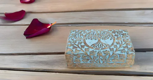 Vista 40 de Gran regalo de cumpleaños y inauguración de la casa, joyero de madera decorativo hecho a mano con talla del árbol de la vida, organizador, recuerdo