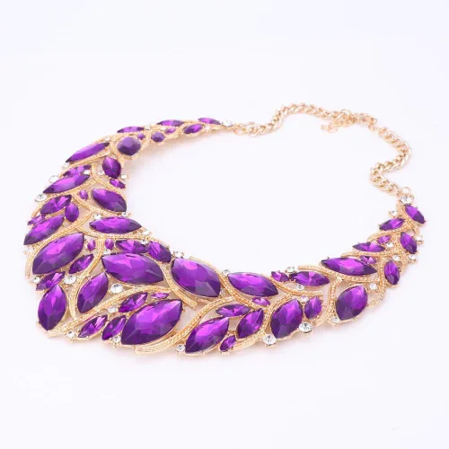 Vista 4 de Conjunto de joyería de cuentas africanas para mujer, collar y aretes de cristal