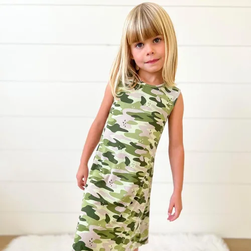 Vista 3 de Bellabu Bear Vestidos de bambú para niñas, manga corta y manga larga, viscosa de bambú