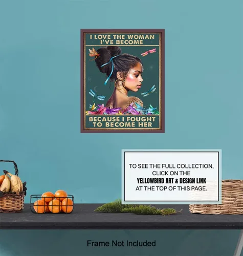Vista 7 de Arte afroamericano – Inspiración citas positivas Mujeres afroamericanas – Chica afroamericana – Arte de pared de niña negra – Póster motivacional