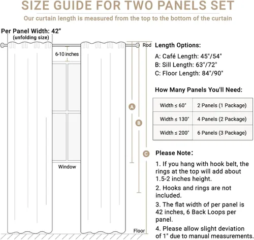 Vista 7 de 100% Blackout Shield Cortinas opacas de lino para dormitorio de 54 pulgadas de largo, con pestaña trasera, bolsillo para barra, cortinas para sala