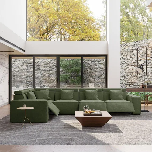Vista 29 de Sofá eléctrico de 85 pulgadas, sofás modulares para sala de estar, moderno sofá biplaza reclinable grande, cómodo sofá nube de terciopelo