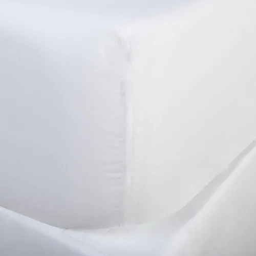 Vista 8 de DaDa Bedding - Juego de sábanas de 100 % algodón súper suave, color blanco, sábana encimera y funda de almohada transpirable, tamaño matrimonial, 3