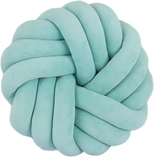 Vista 10 de Cyprinus Carpio Almohada creativa con nudo de bola de rosa, cojín de flor para sofá, almohada lumbar, decoración (rosa-C)