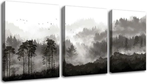 Vista 16 de YJYart Cuadros de Pintura de Pared de Acuarela Abstracta para Decoración de Pared de Baño Azul Marino Impresiones en Lienzo Arte de Pared Azul