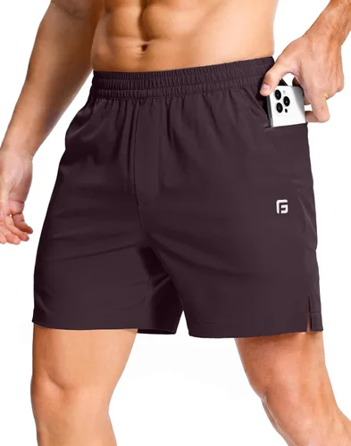 Vista 20 de GGJ Pantalones cortos deportivos ligeros para hombre con 2 bolsillos con cremallera de 7/5/9 pulgadas, pantalones cortos de tenis de secado rápido