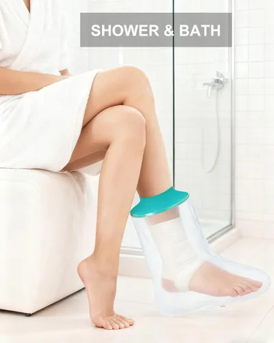 Vista 4 de Funda impermeable para pies para ducha después de la cirugía, cubierta de tobillo Reusable Foot Cast Cover for Showering, Bathing, Swimming