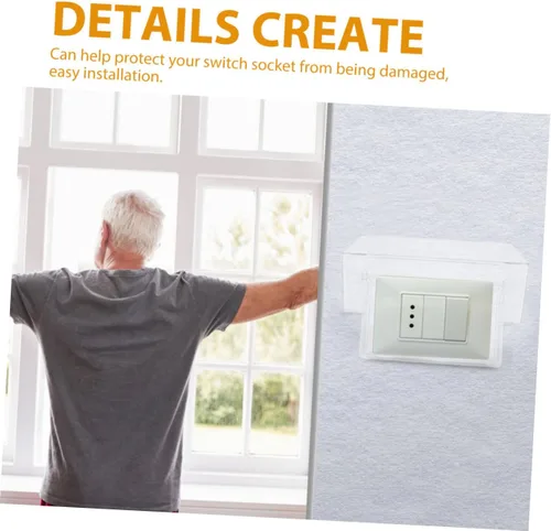 Vista 7 de 1 tapa adhesiva de doble posición para baño y sala de estar para enchufes eléctricos, fácil de instalar y quitar