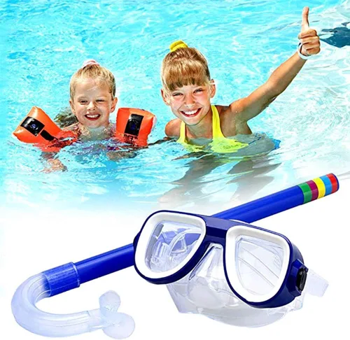 Vista 3 de Ochine Juego de esnórquel para niños, máscara de buceo antivaho para niños, gafas de natación, equipo de esnórquel semiseco, paquetes de esnórquel