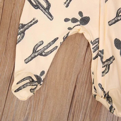 Vista 6 de CIYCUIT Mameluco con cremallera para bebé y niña con estampado de cactus