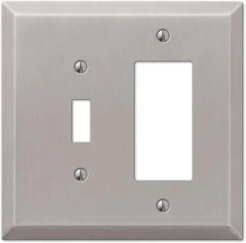 Vista 3 de Colester Direct - Placa de pared de níquel satinado para interruptor de pared, cubierta de tomacorriente GFI, acabado mate de níquel satinado
