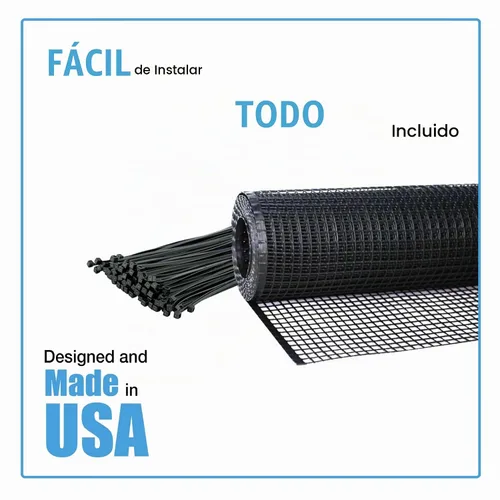 Vista 3 de KidKusion Protector de cubierta resistente, negro, 30 pies de largo x 3 pies de alto, fabricado en Estados Unidos; red de seguridad para balcón