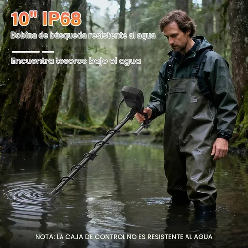 Vista 6 de OMMO Detector de metales para adultos, resistente al agua, oro y buscador Naranja