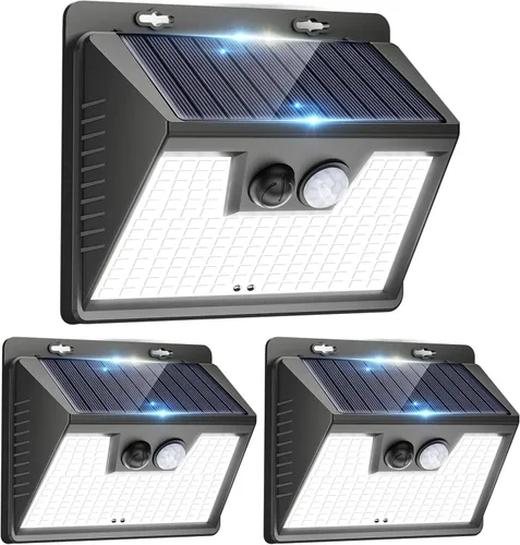 Vista 40 de Peasur Luces Solares para Exteriores con Sensor de Movimiento, 140 LED Luz Solar Alimentada por Energía Solar para Cerca Impermeable, 3 Modos