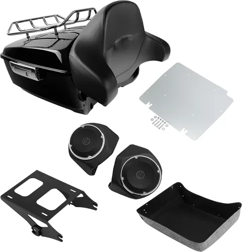 Vista 28 de TCMT King Tour Pack Portaequipajes de moto, diseñado para modelos Harley Davidson Touring 2014-2020