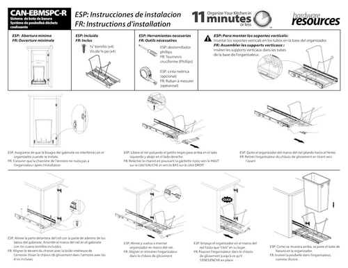 Vista 6 de Hardware Resources Sistema de contenedores de residuos de extracción simple de 35 o 50 cuartos de galón, cromo pulido