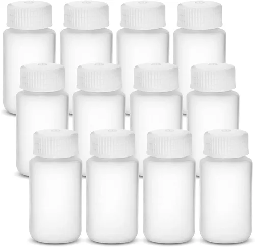 Vista 11 de United Scientific™ Recipientes de muestras de boca ancha con tapas, 1.0 fl oz, paquete de 12 1 oz Plastic Bottles, Autoclavable Laboratory Grade