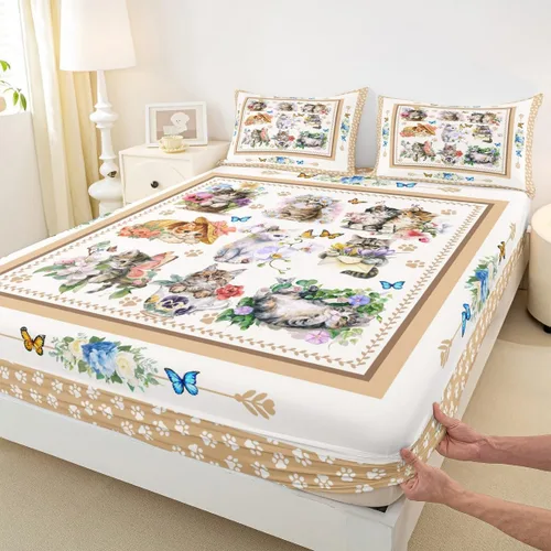 Vista 10 de Sábana bajera ajustable para niños con estampado de piel de vaca rústica, tamaño individual, juego de ropa de cama de tablones de madera vintage
