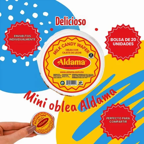 Vista 4 de ALDAMA Mini obleas de caramelo de leche Obleas – Dulces tradicionales mexicanos de oblea de cajeta, envueltos individualmente