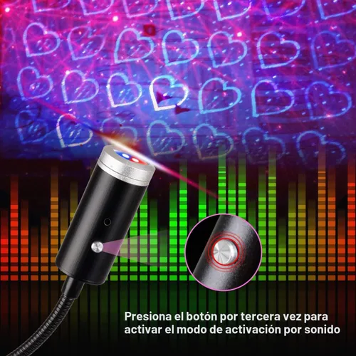 Vista 4 de Luz nocturna USB Star para interior de coche, techo, dormitorio, fiesta