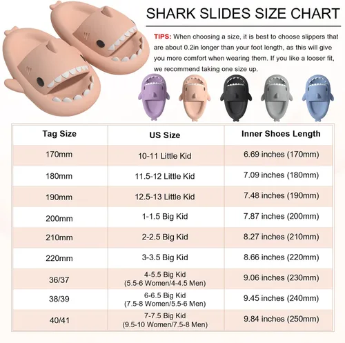 Vista 6 de MUMIK Sandalias de tiburón para niños, pantuflas de tiburón mejoradas, sandalias de tiburón en la nube, antideslizantes, suela gruesa, cómodas