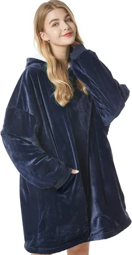 Vista 14 de Felicigeely Blanket Hoodie Wearable Blanket Sweatshirt Oversized Hooded Blanket Sweater Gift for Women