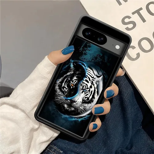 Vista 1829 de Compatible con Google Pixel 4A 5G Mobile Case Creative Acrylic Panel trasero Silicona Protección Grip especialmente diseñado para Google Pixel 4A 5G